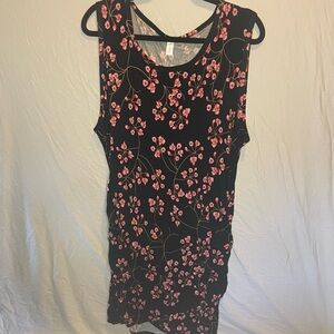 Black Floral Sleeveless Dress